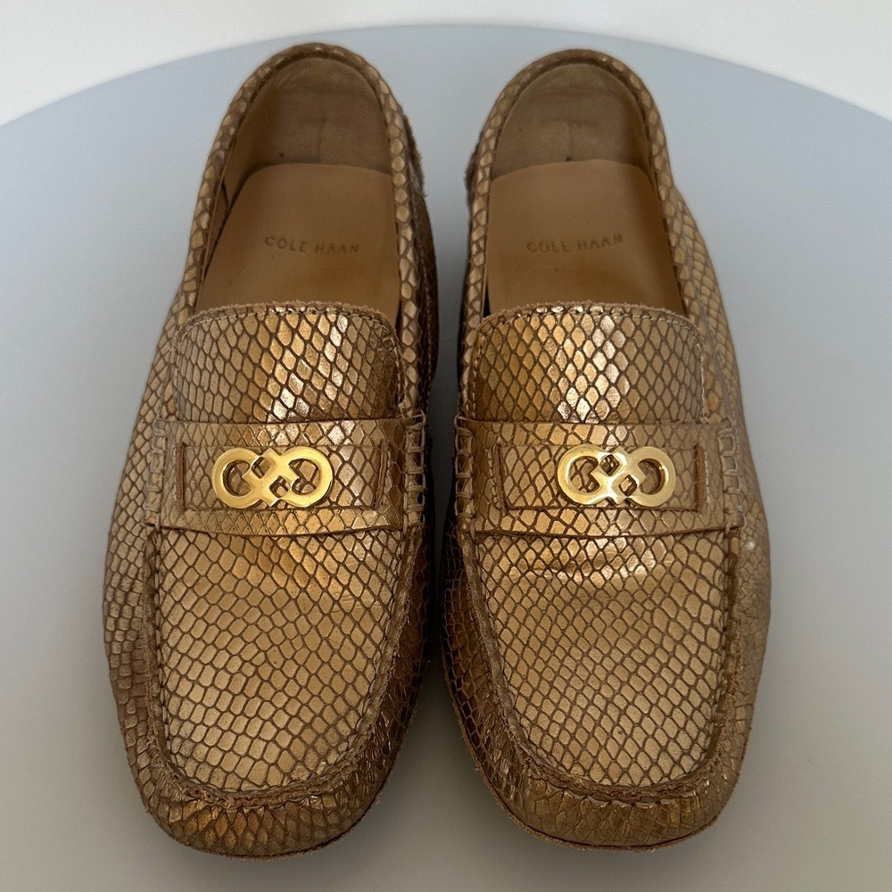 Cole Haan Metallic Gold Loafers
